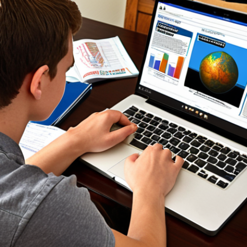 Home 20 Mastering Real Estate Resources**
A student studying intensely with multiple resources spread around them, including a BOVAEP textbook, a laptop displaying the BOVAEP website, and a mind map. Emphasis on focused learning and resourcefulness.
**