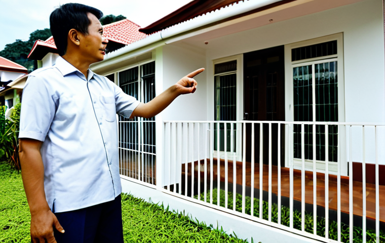 Property Inspection**

"A family stands outside a modest, well-maintained terrace house in a suburban Kuala Lumpur neighborhood. A property inspector in professional attire is pointing out features of the house to the parents. Safe for work, appropriate content, fully clothed, family-friendly, professional real estate, perfect anatomy, natural proportions, daylight, realistic rendering."

**
